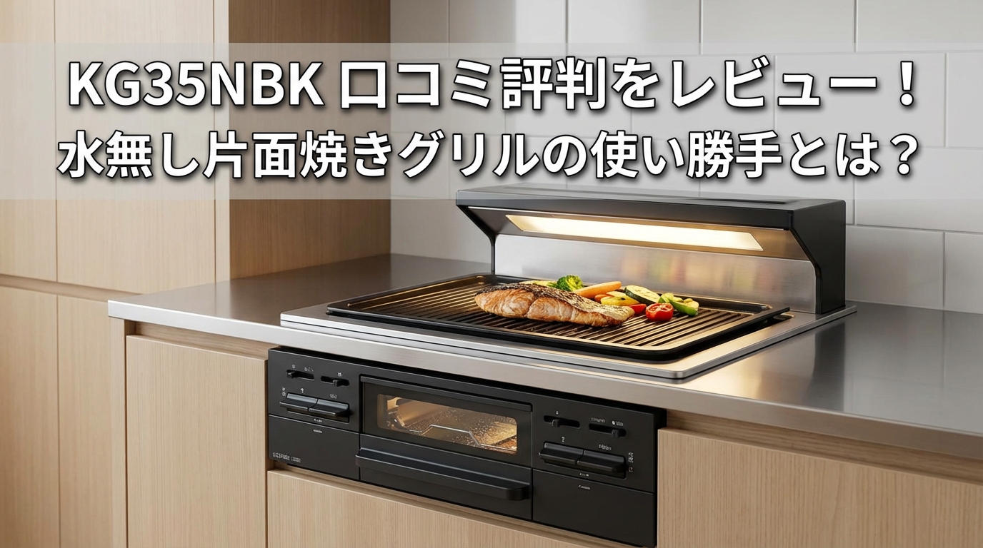 KG35NBK 口コミ評判をレビュー!水無し片面焼きグリルの使い勝手とは?